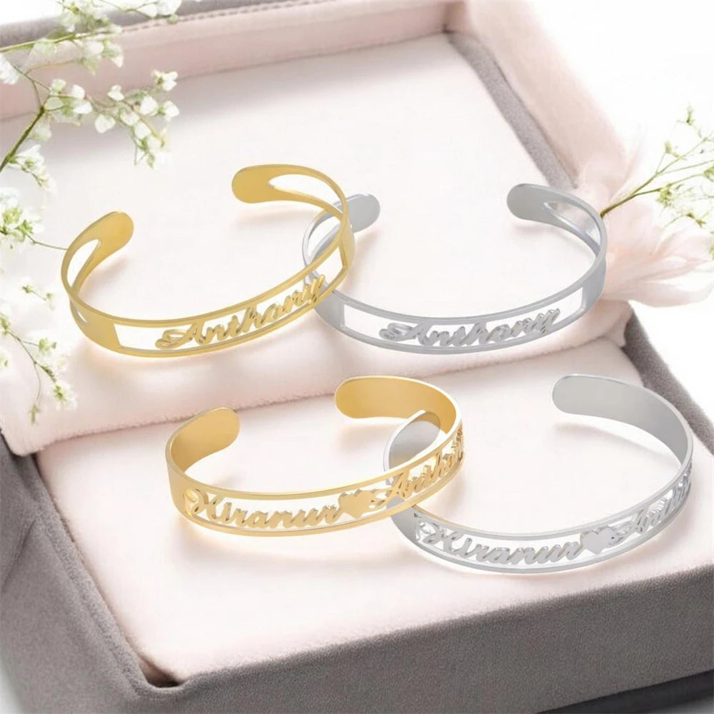 Customized Couple Name Cuff Bracelet