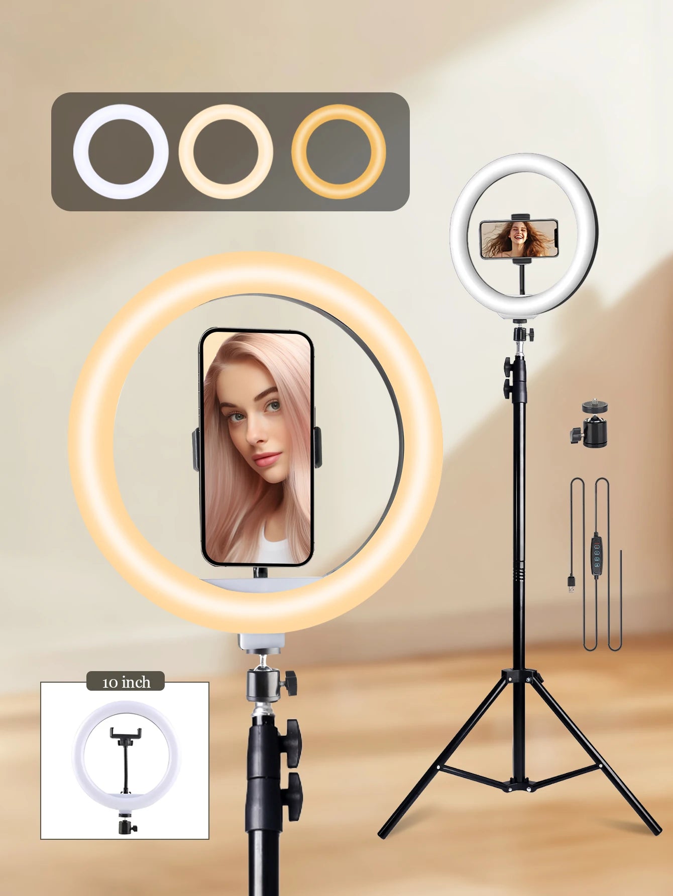 10'' LED Ring Light with 160cm Tripod