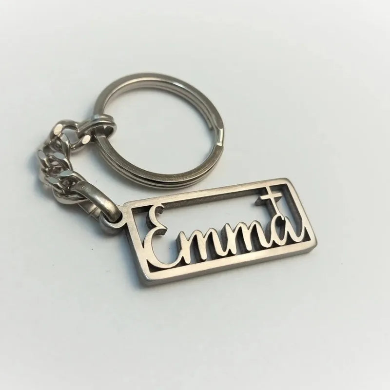 Custom Cross Name Keychain for Women