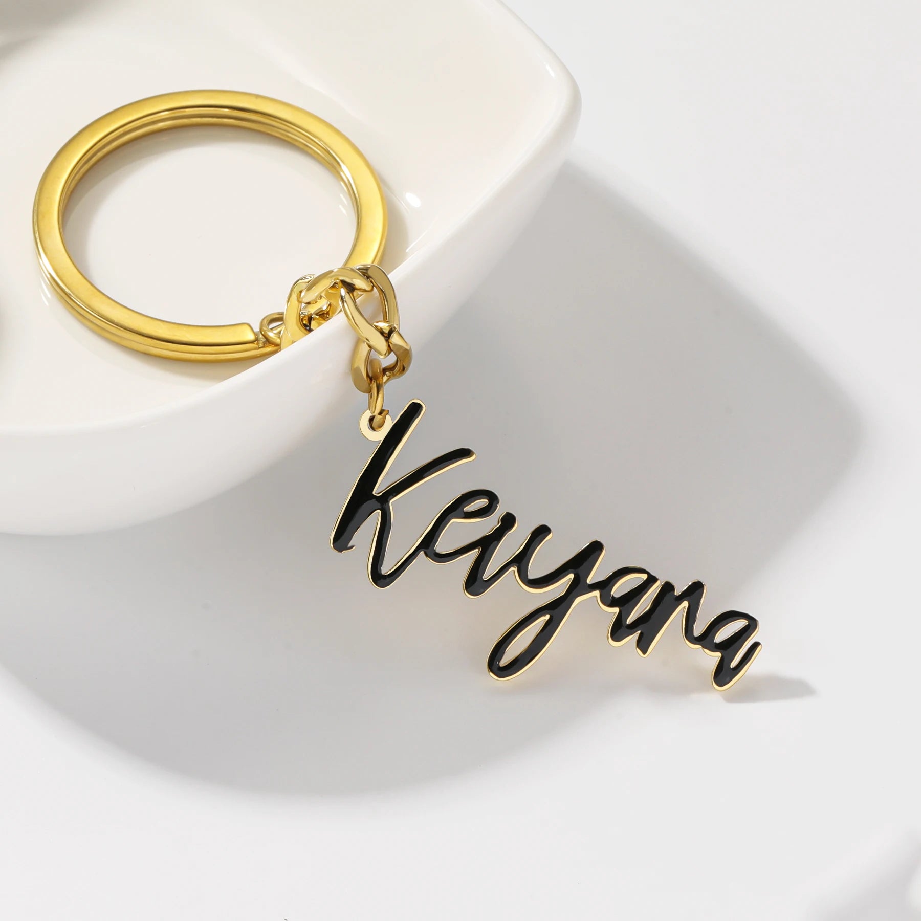 Qitian Custom Enamel Name Keychain