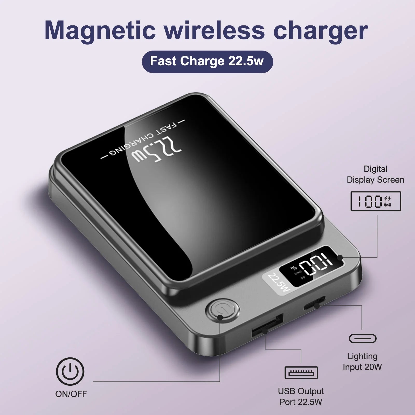 10000mAh Magnetic Wireless Power Bank