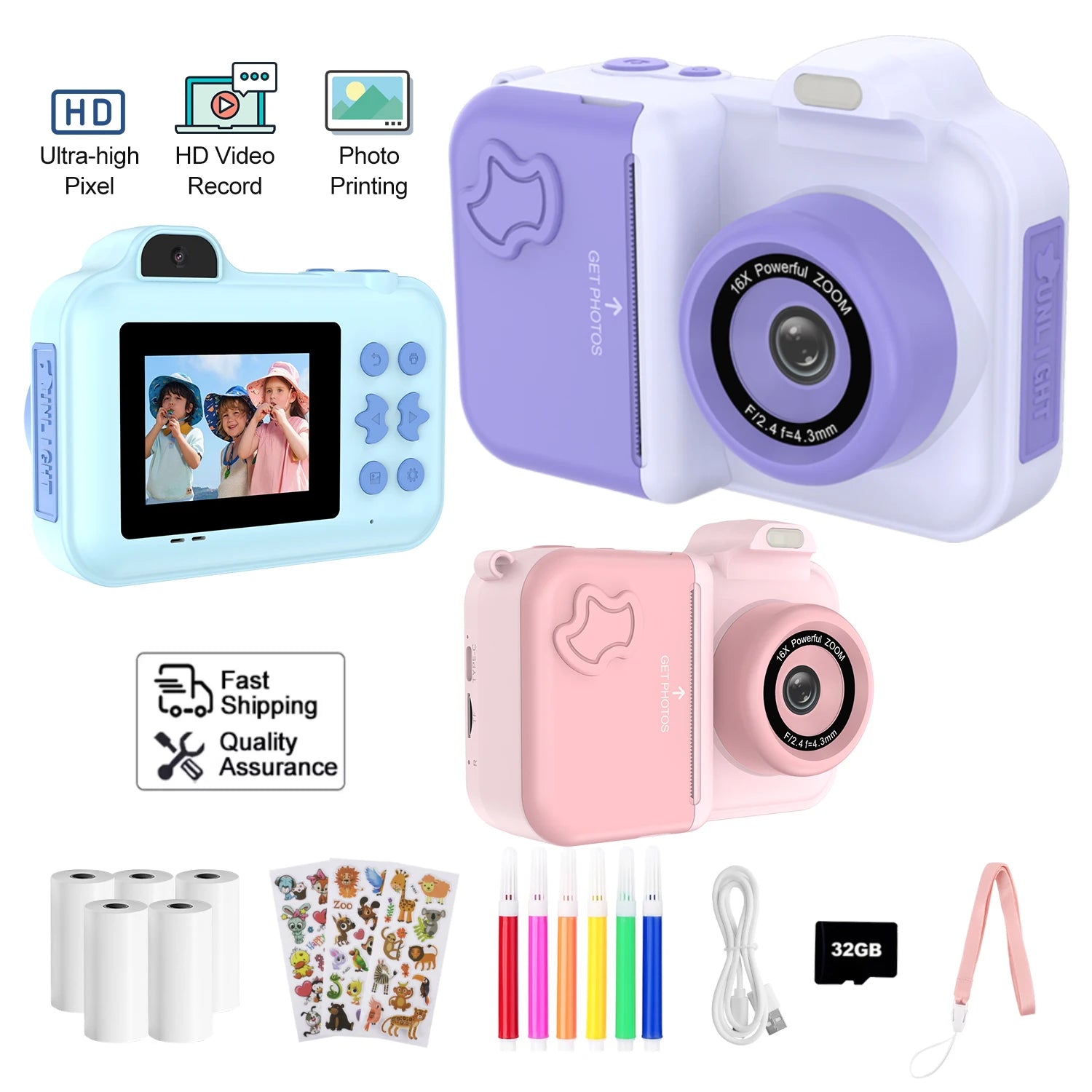 Kids Instant Print Camera – Photo & Video
