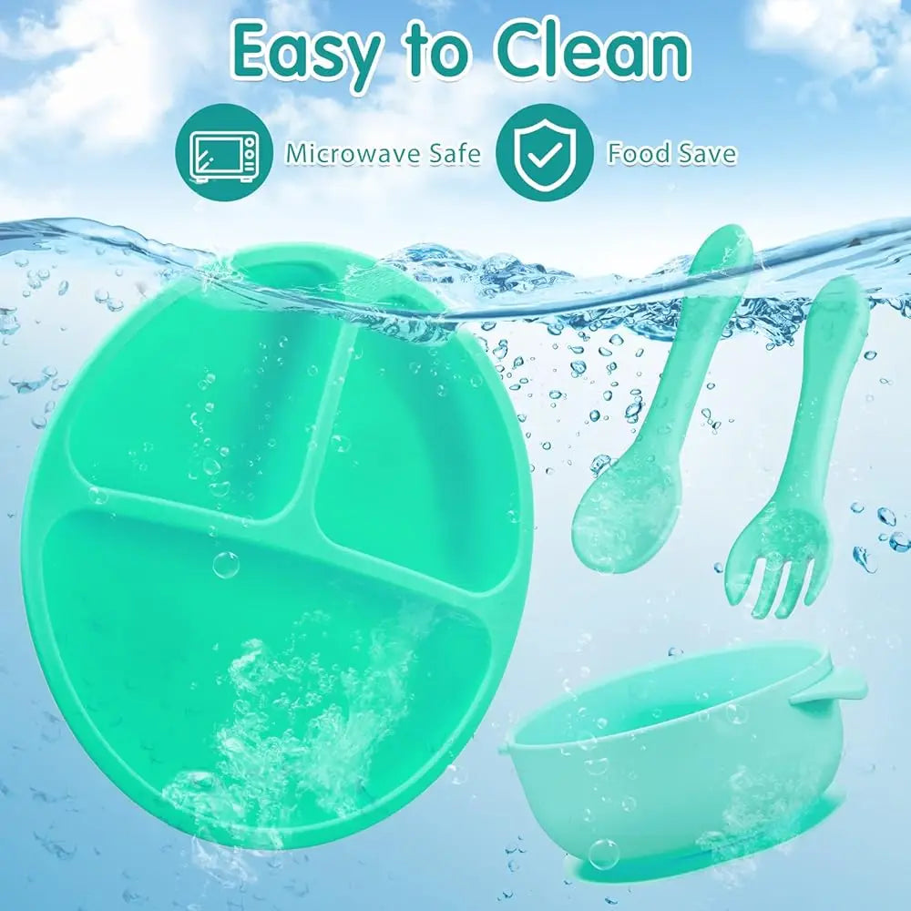 12-Piece Silicone Baby Feeding Set with Suction