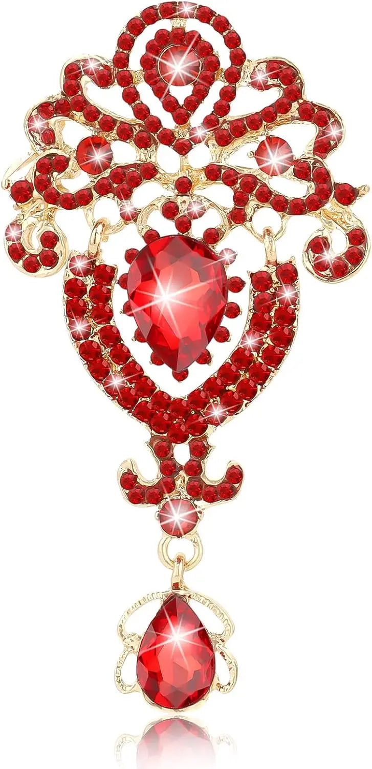 Vintage Rhinestone Flower Brooch Pin