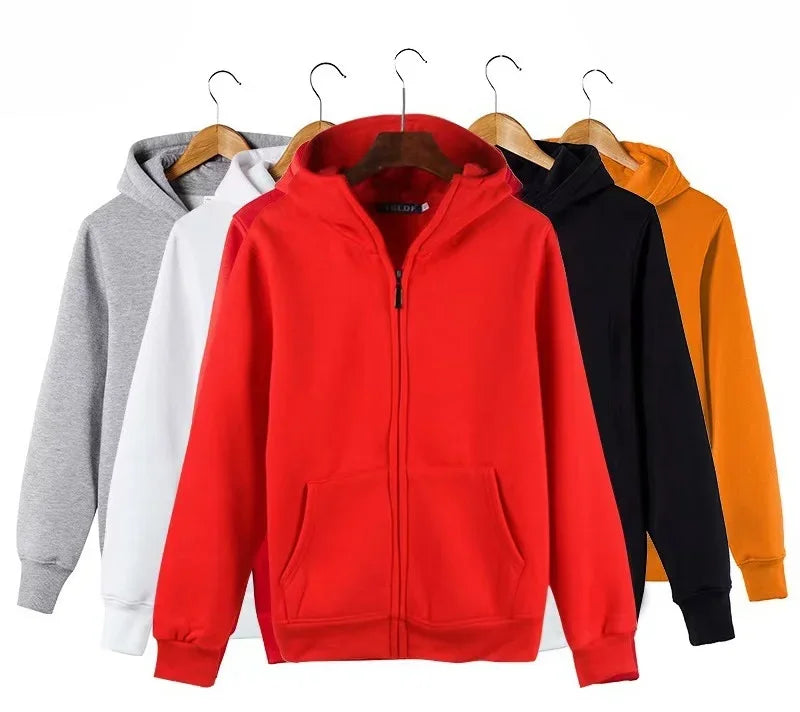 Kids Solid Color Zip Hoodie 2025