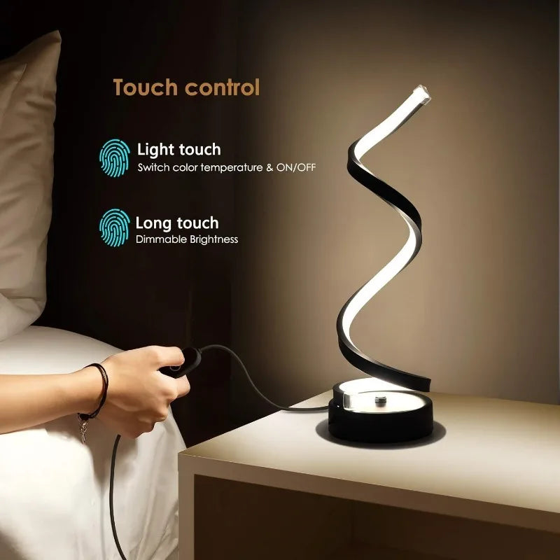 Modern Spiral LED Dimmable Table Lamp