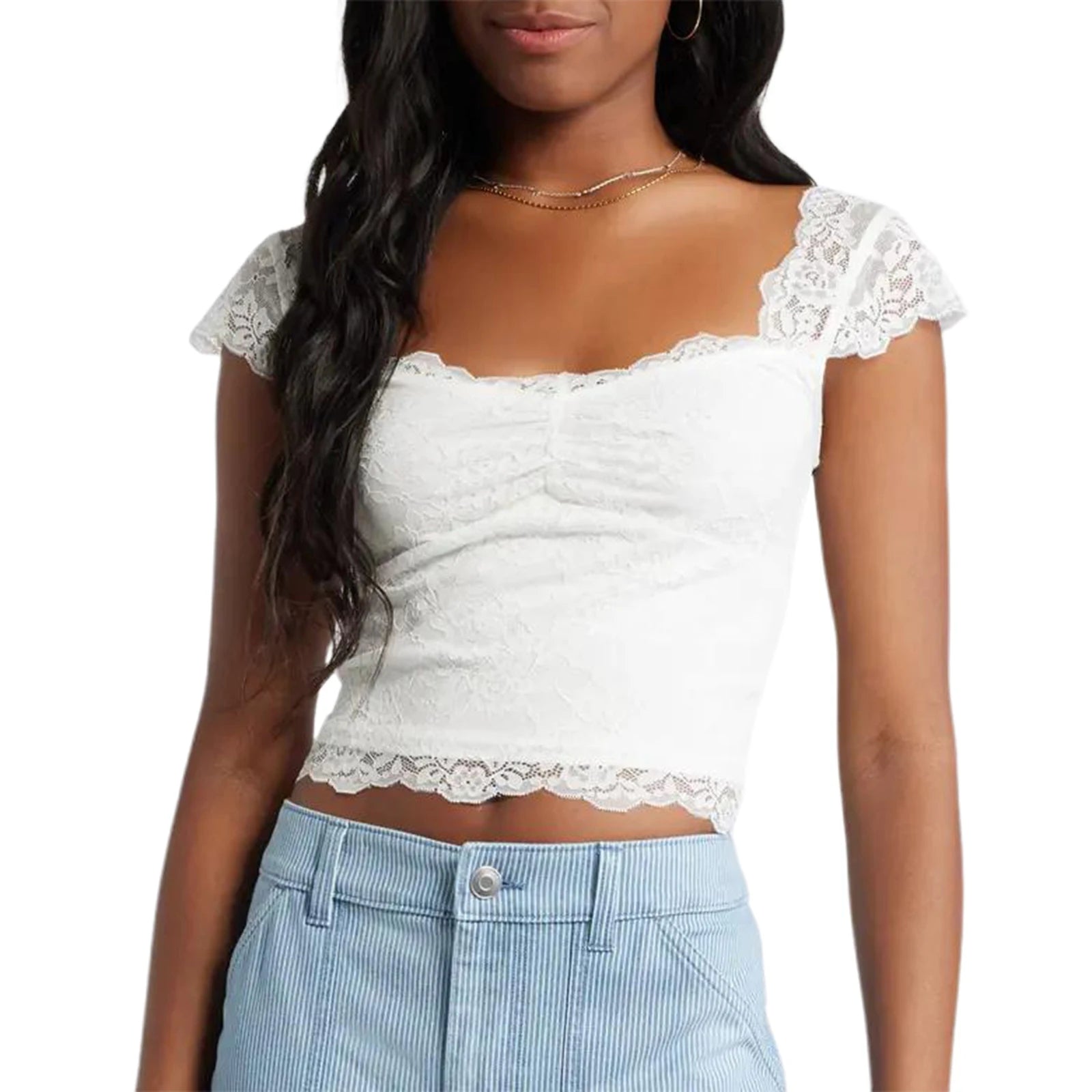 Square Neck Lace Top – Girl’s Summer