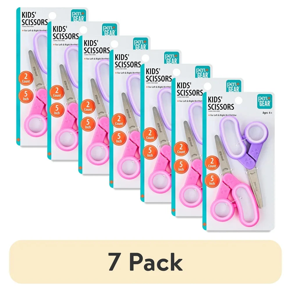 7 Pack 5" Blunt Tip Scissors Pink Purple
