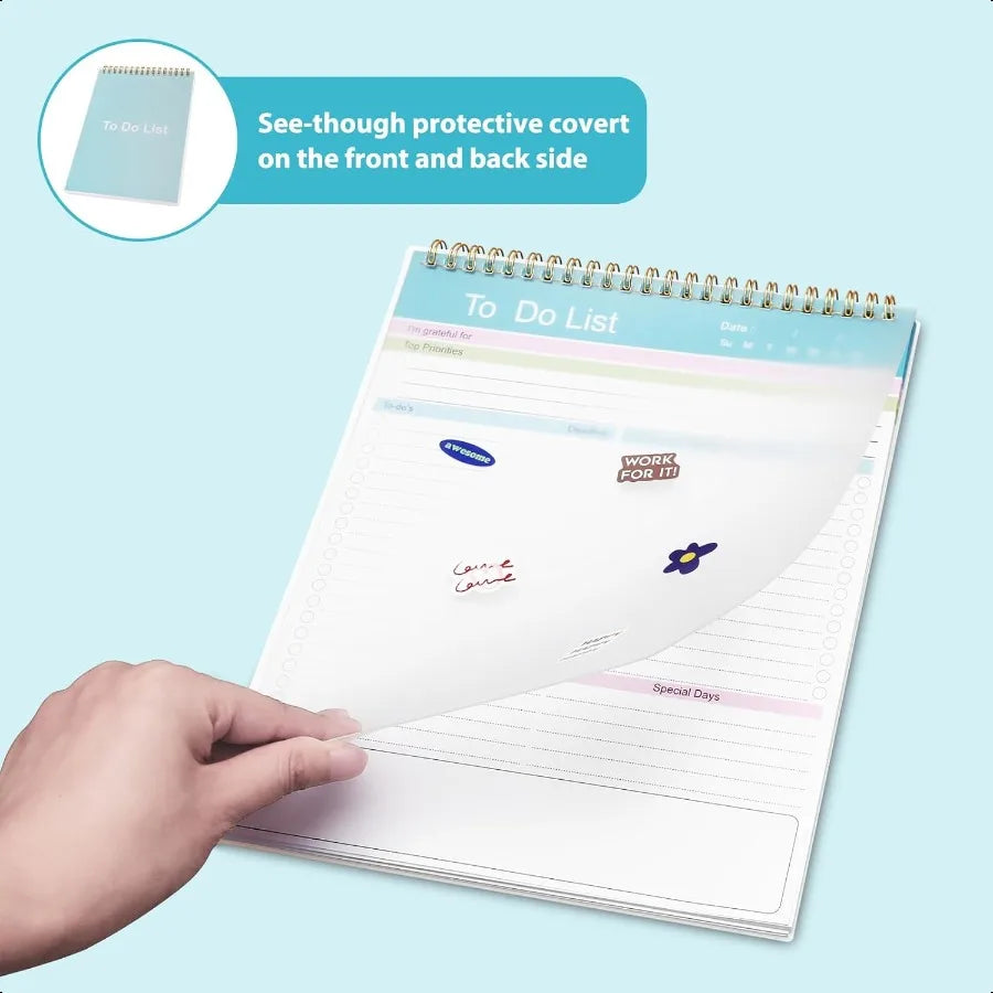 Spiral To-Do List Notepad Daily 52 Sheets