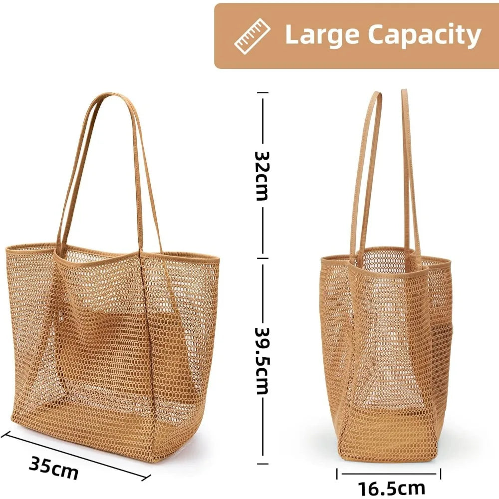 Beach Nylon Mesh Foldable Tote Bag