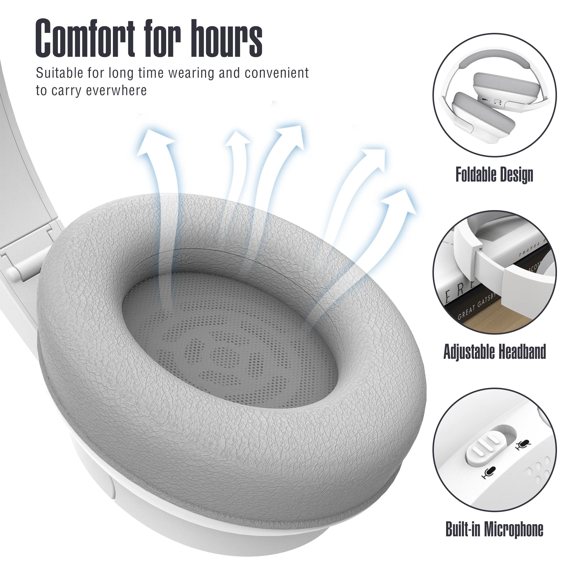 Bluetooth Wireless Over-Ear Headphones 48H