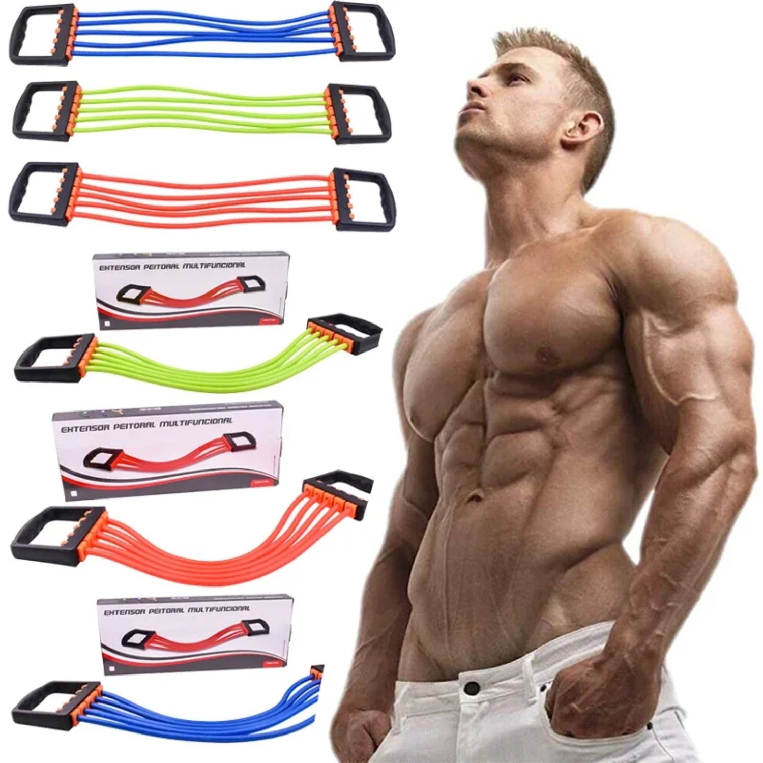 Chest Expander Resistance Band Set
