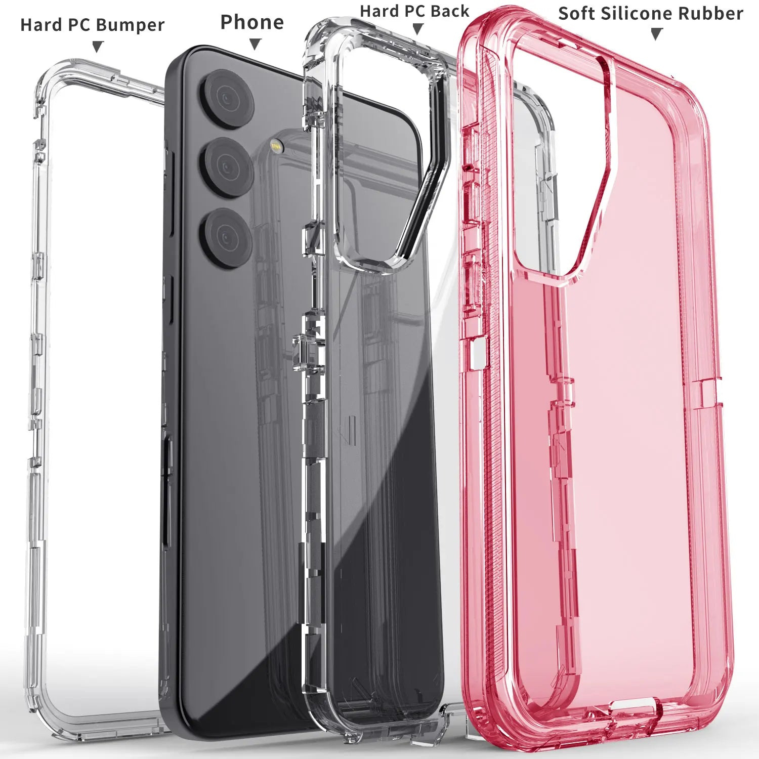 Galaxy S25 Clear Shockproof Case + Glass