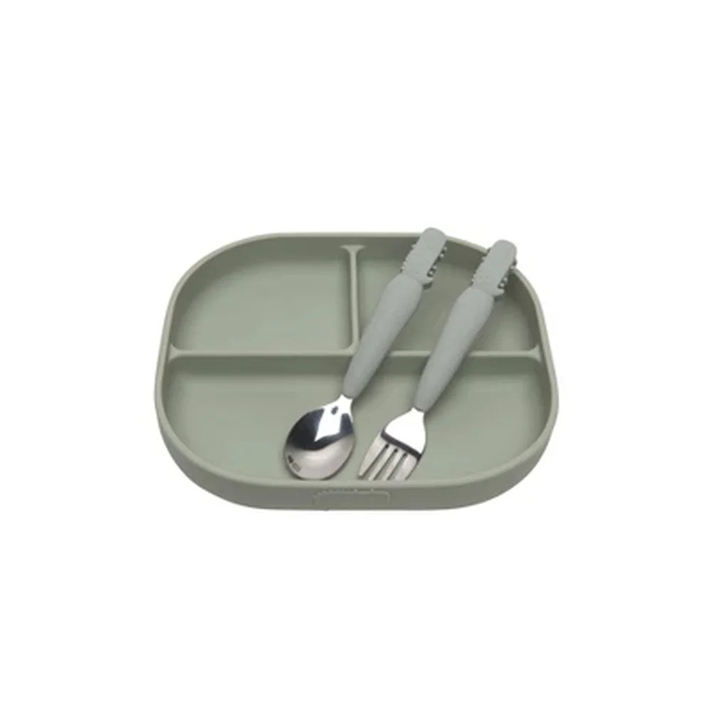 2pk Kids Spoon Fork Set with Silicone Handles