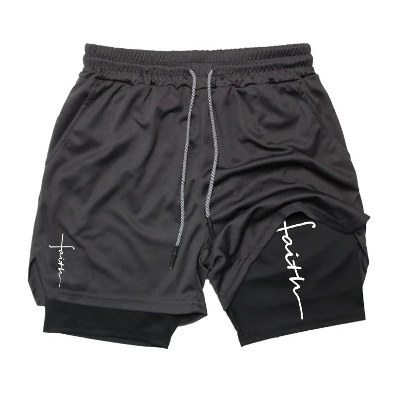 Cross Graphic 2-in-1 Men’s Workout Running Short