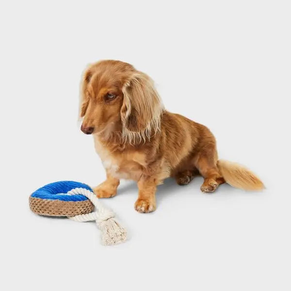 Donut Plush Rope Dog Toy 9.5 Inch