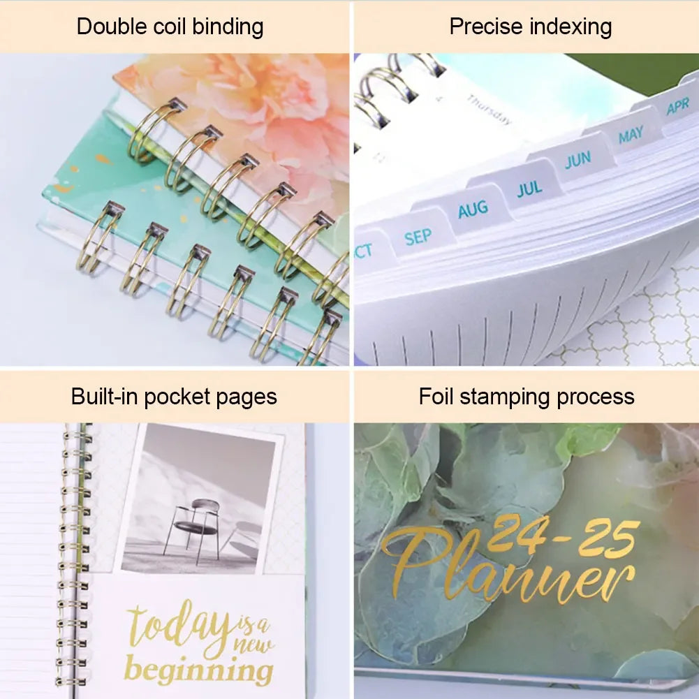 2025 A5 Weekly Spiral Planner Notebook