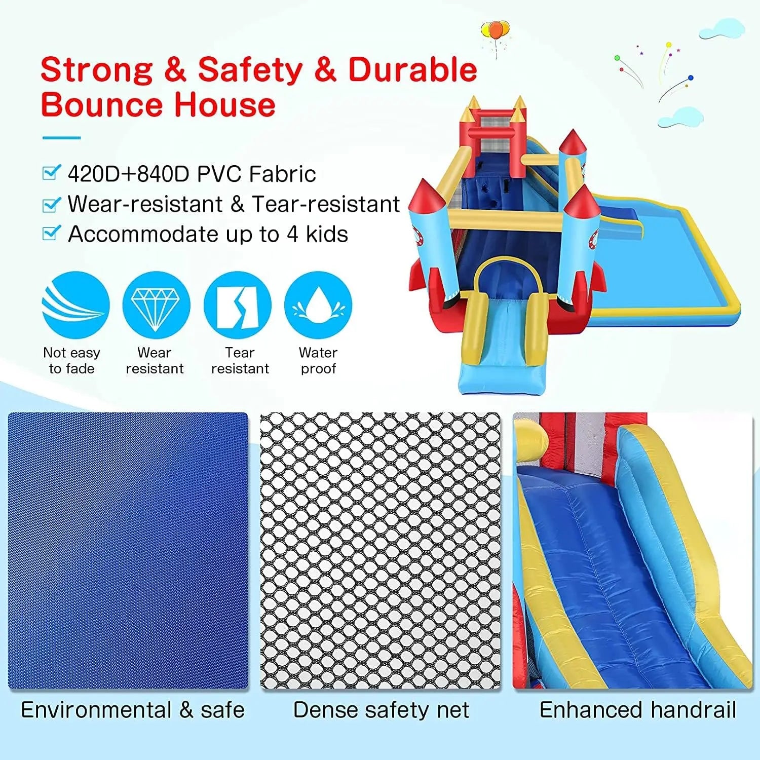 Inflatable Bounce House with Water Splash