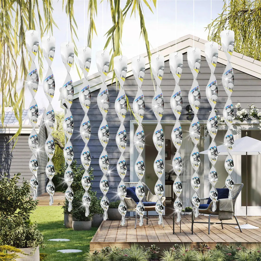 Reflective Spiral Bird Repeller Rods 12pcs