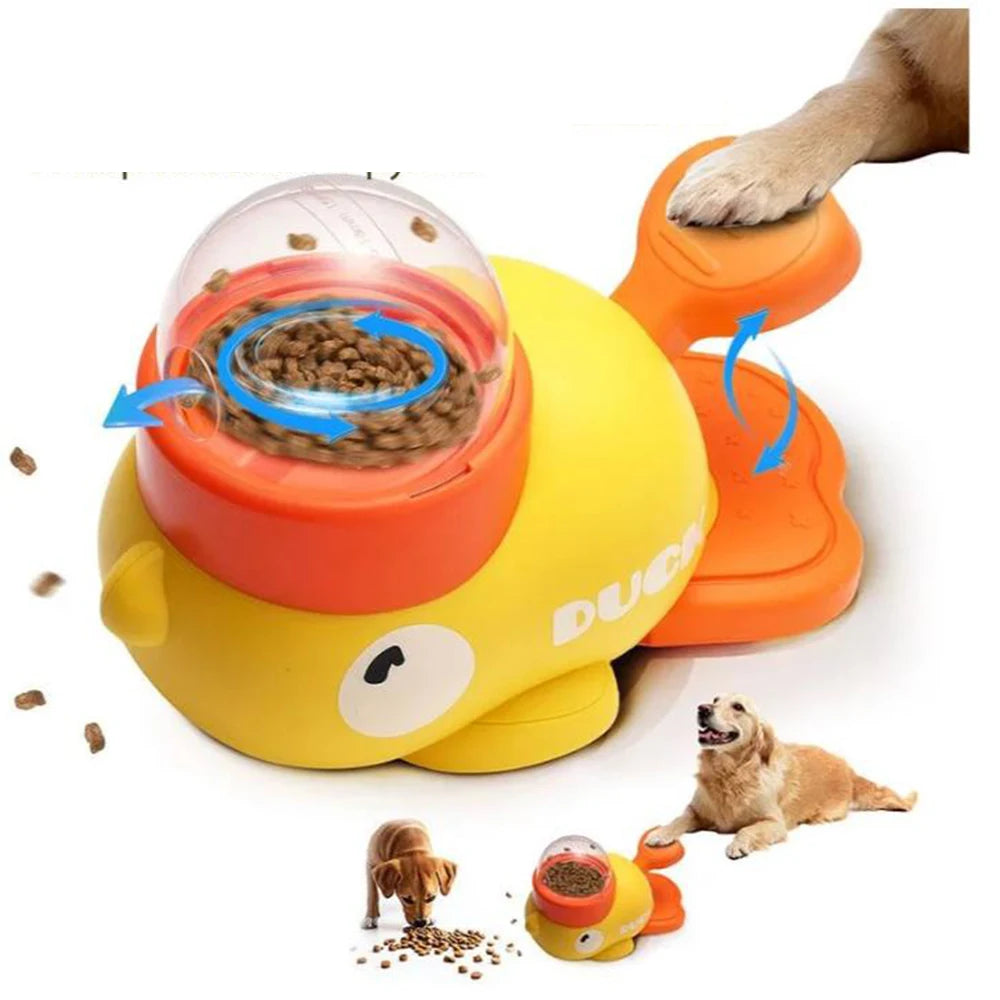 Yellow Duck Dog Puzzle Feeder Toy