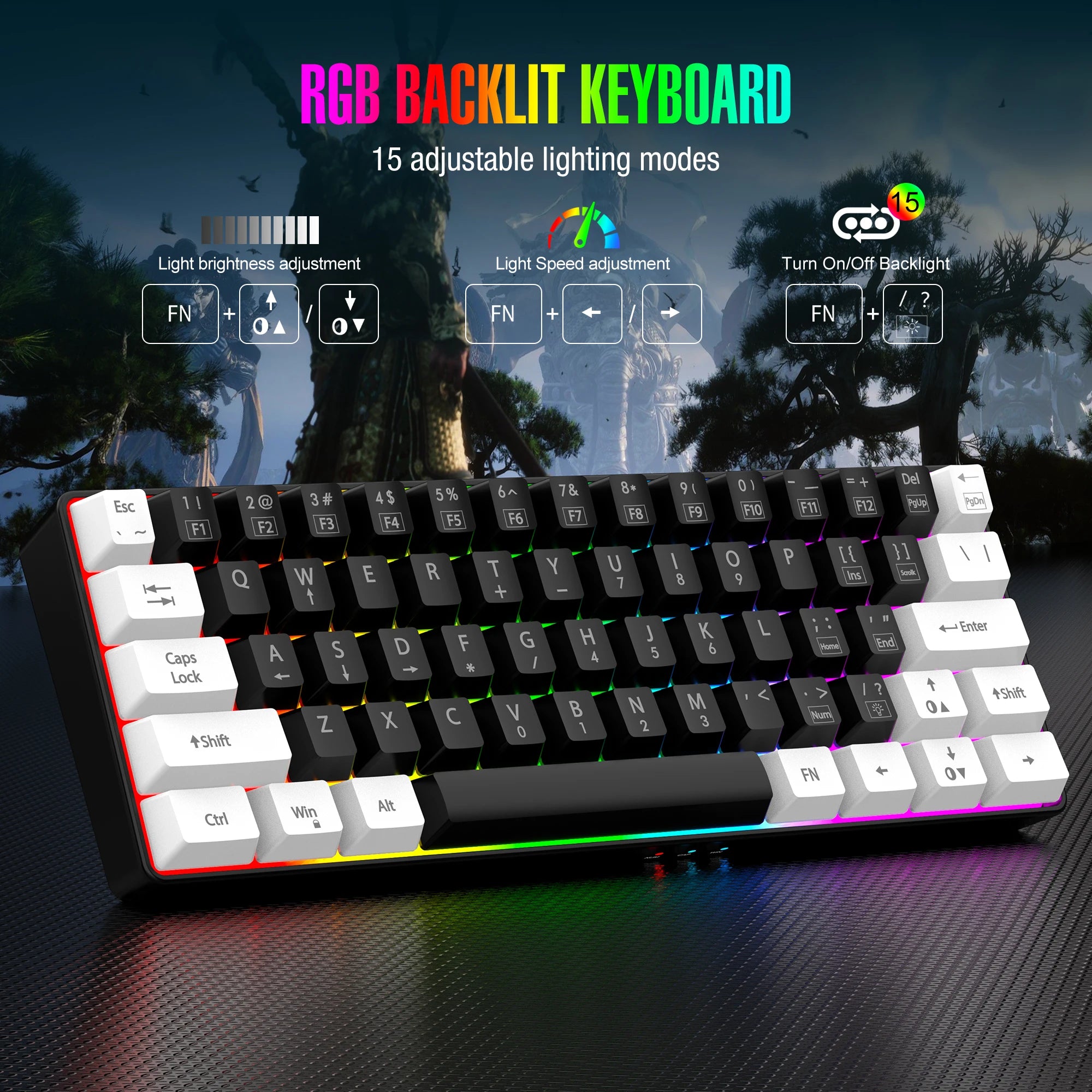 60% RGB Wired Gaming Keyboard Compact