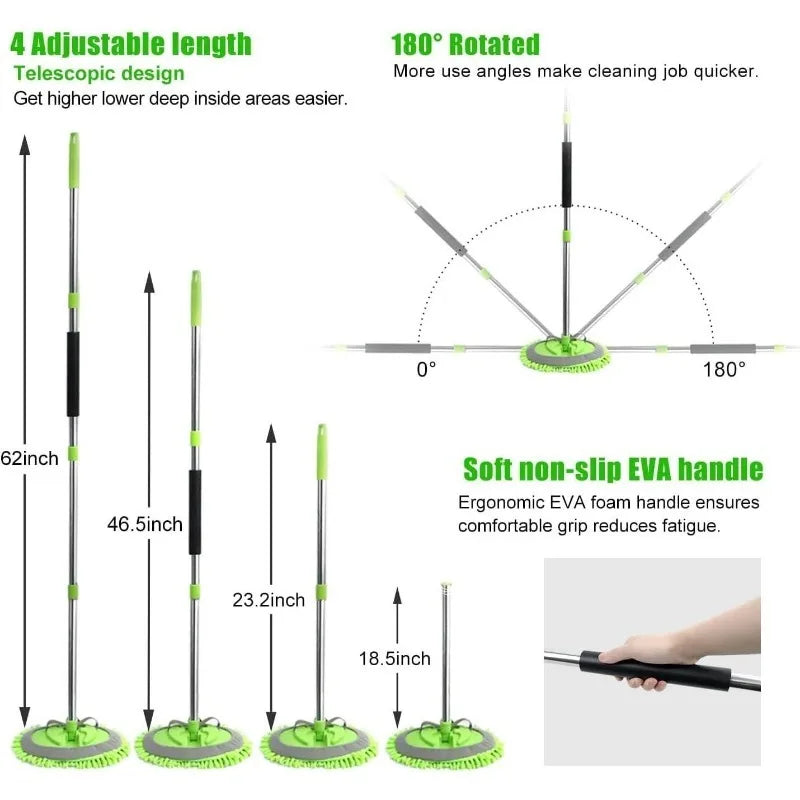 62" Long Handle Car Wash Brush Kit