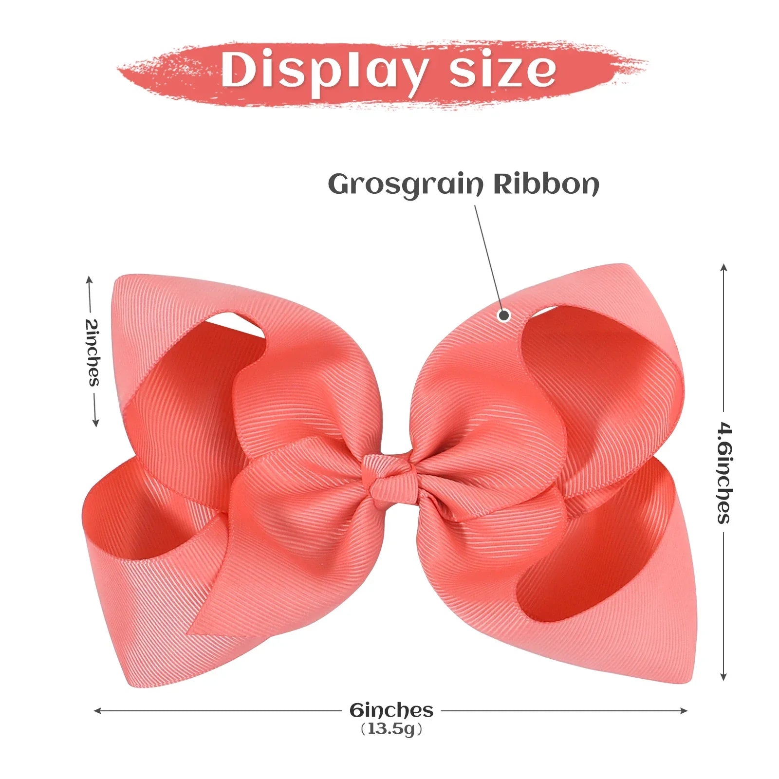6 Inch Grosgrain Ribbon Hair Bows