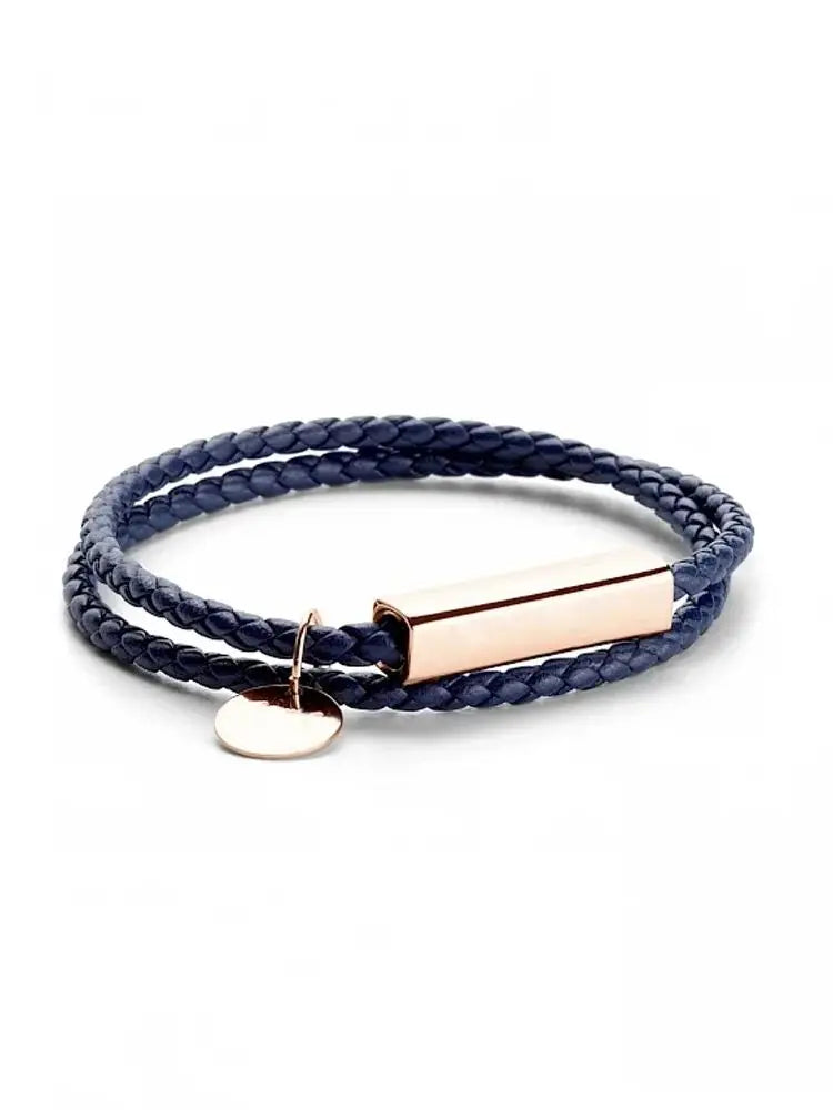 Engraved Heart Magnetic Leather Bangle