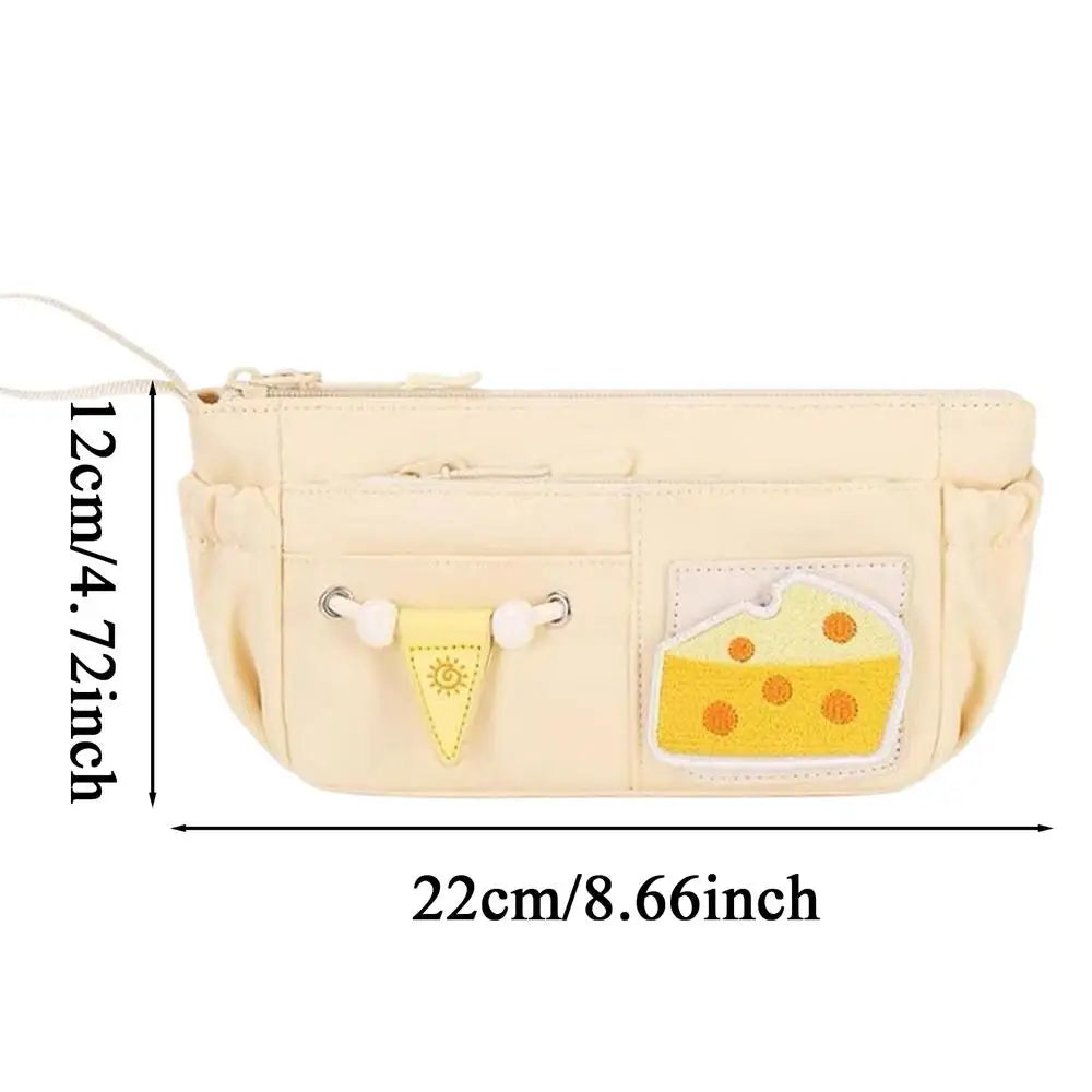 Cheese Pattern Large Pencil Pouch Bag