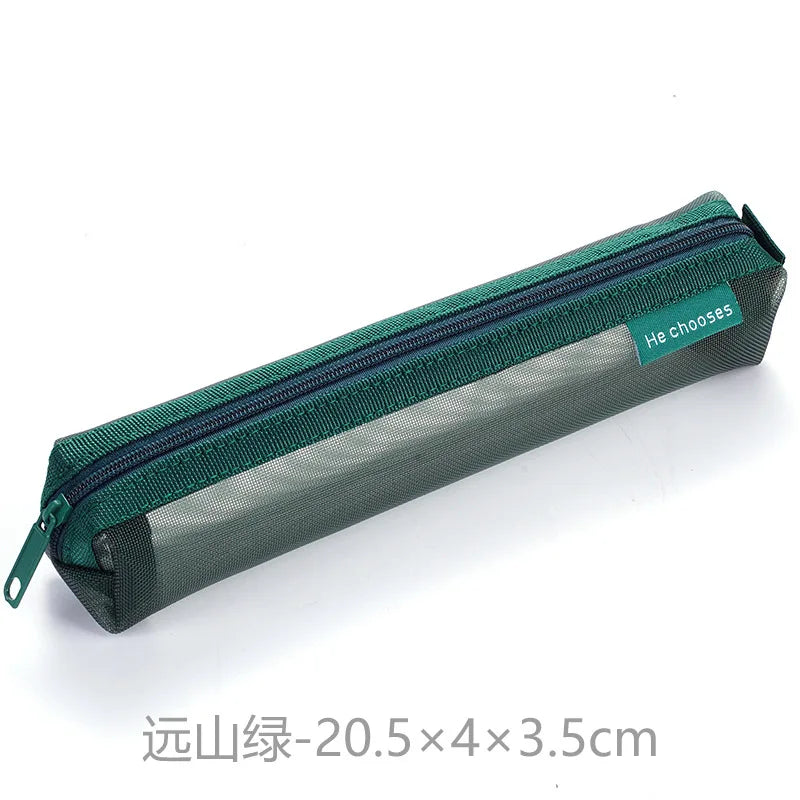 Mesh Transparent Zipper Pencil Case