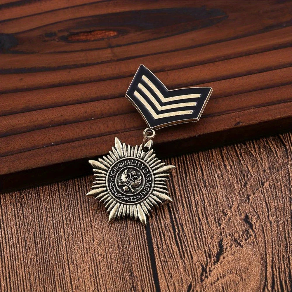 Vintage British Style Owl Star Brooch