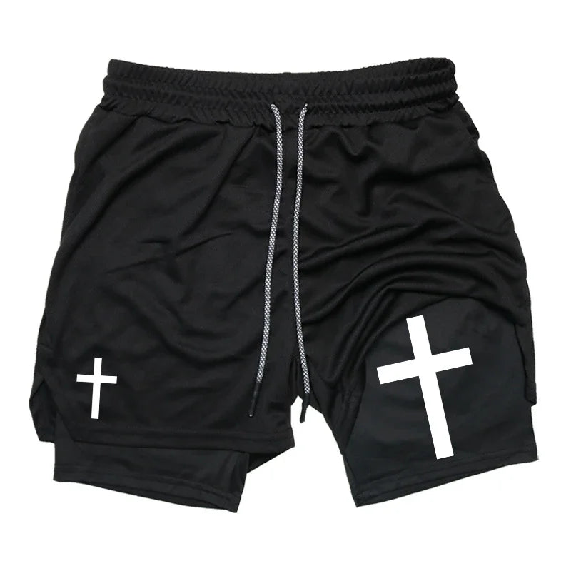 Cross Graphic 2-in-1 Men’s Workout Running Short