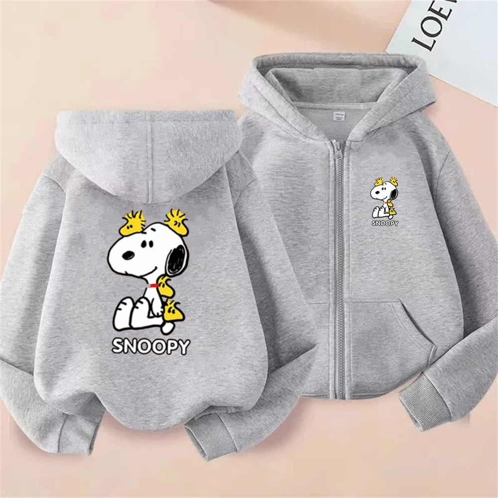 Disney Snoopy Kids Zip Hoodie – Pink