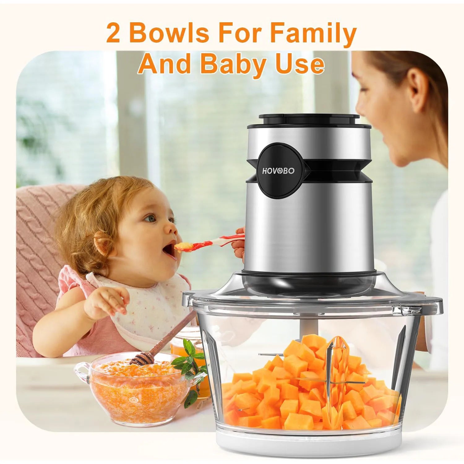 500W 2-Speed Electric Food Processor