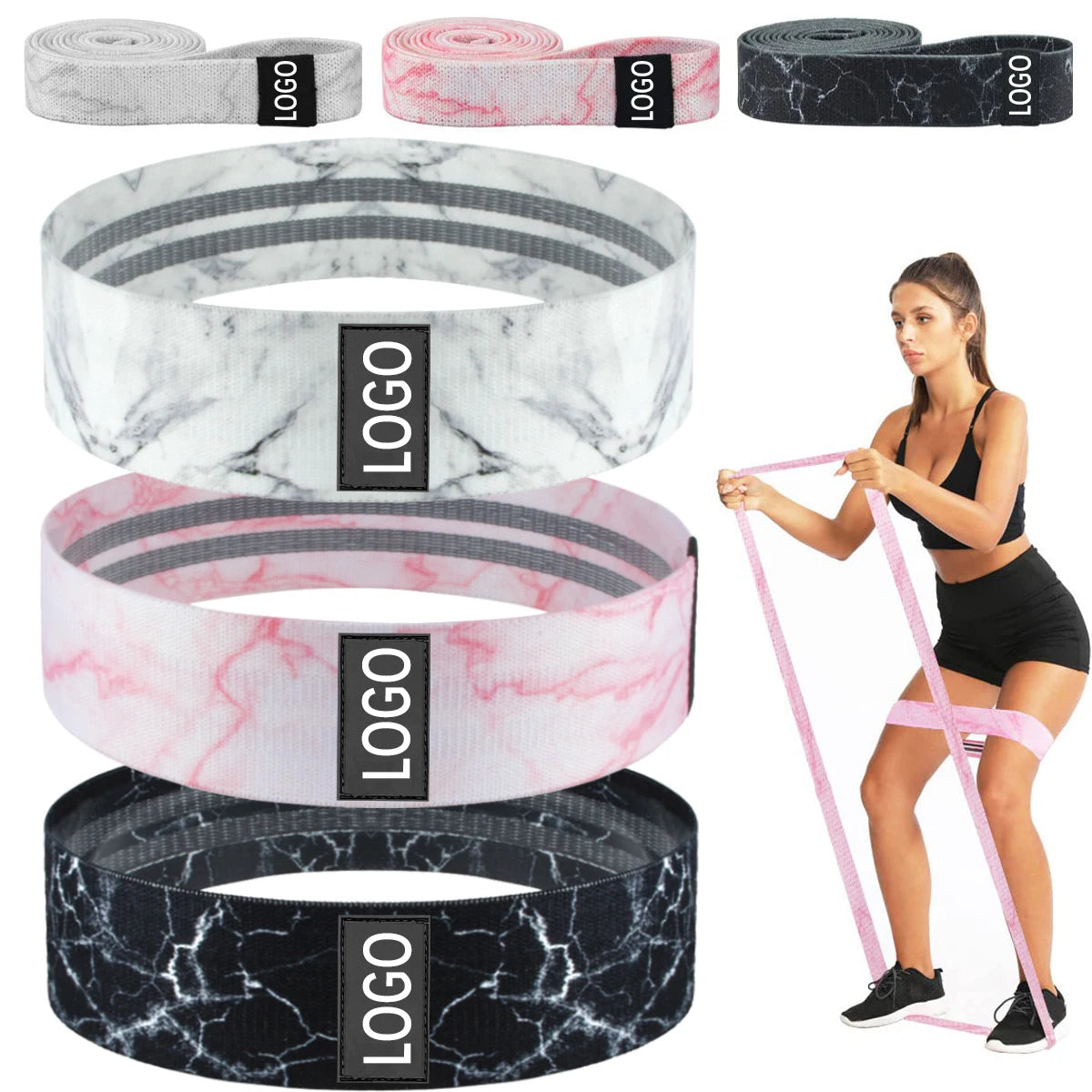 Fabric Booty Bands Long Resistance Set