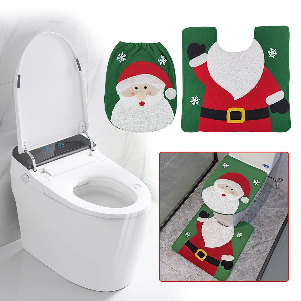 Christmas Deer Toilet Cover Set