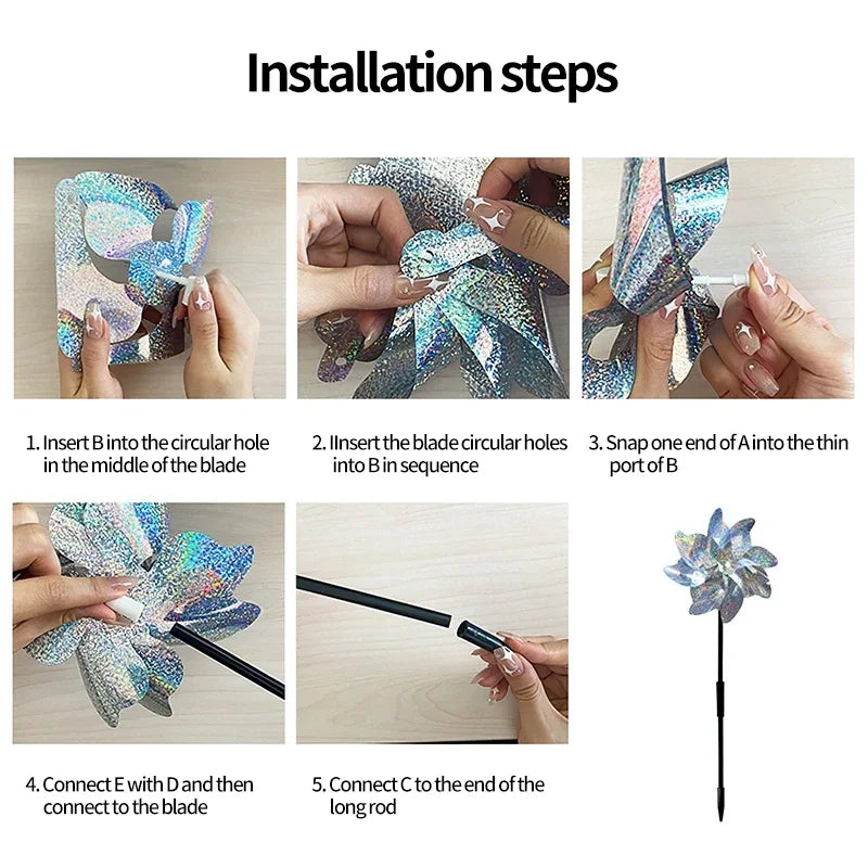 Laser Bird Repellent Windmill Spinner