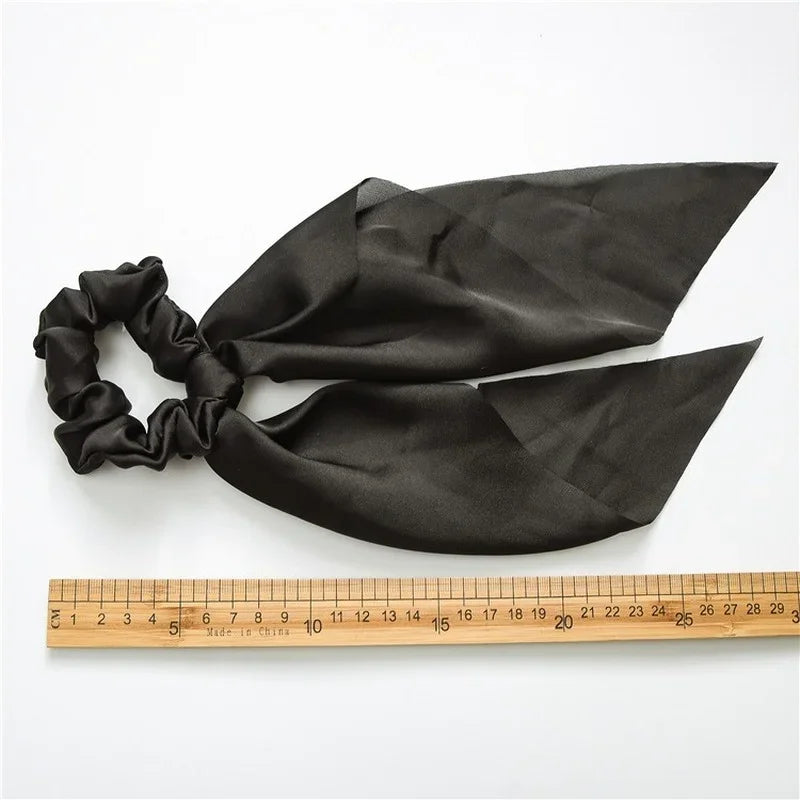 Sweet Long Ribbon Satin Bow Scrunchies