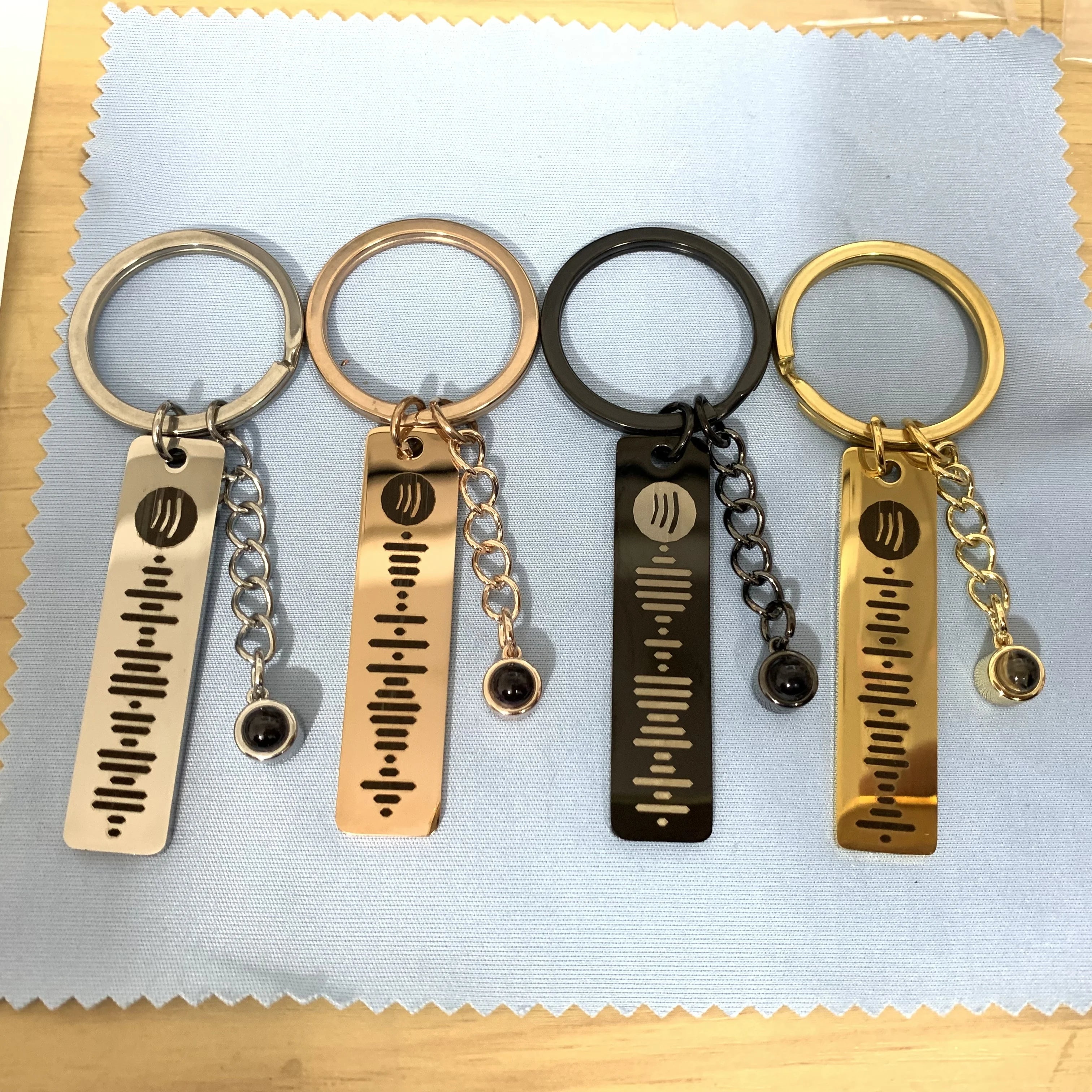 Custom Sunflower Photo Projection Keychain