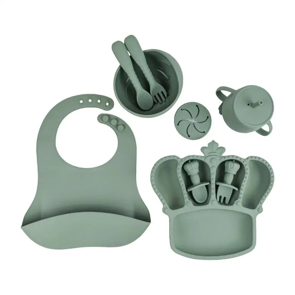 9Pcs Silicone Baby Feeding Tableware Set