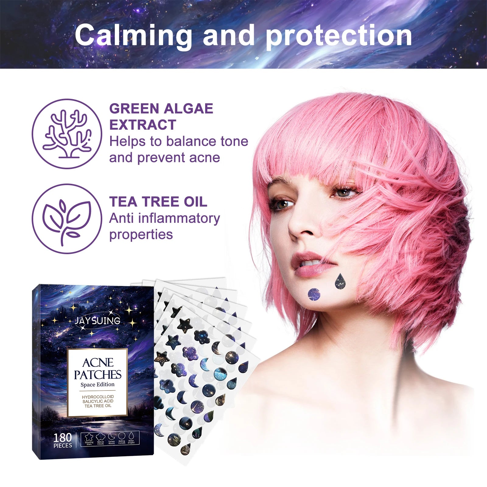 180Pcs Water Gel Acne Patch Set