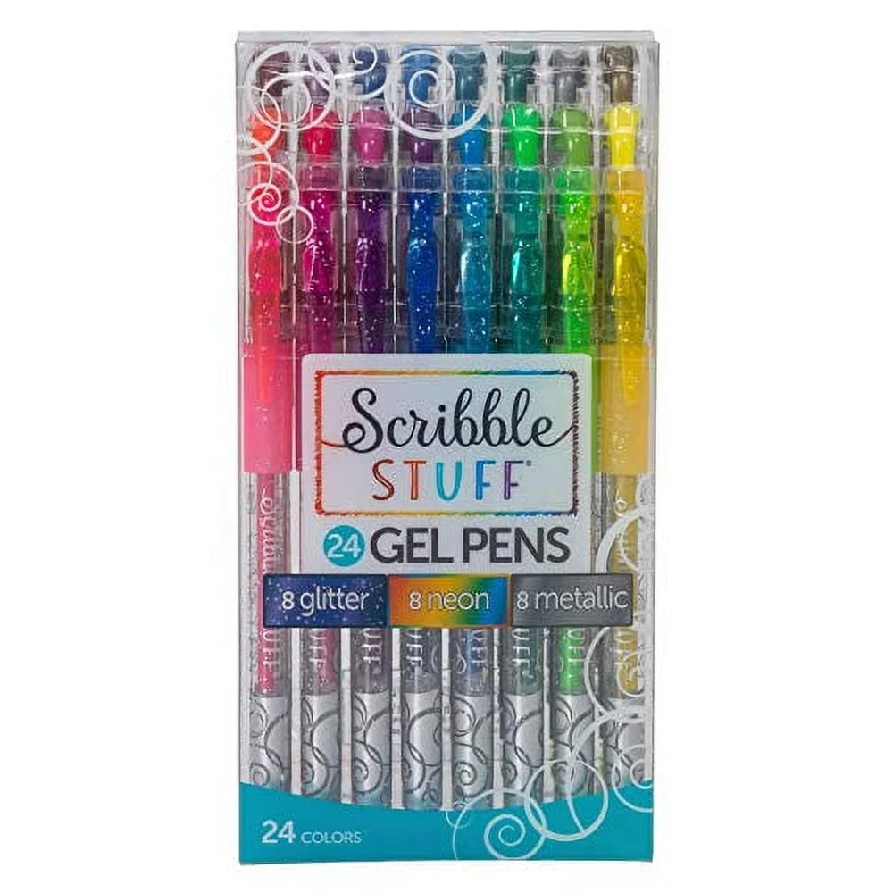24ct Gel Pens Set – Glitter Neon Metallic