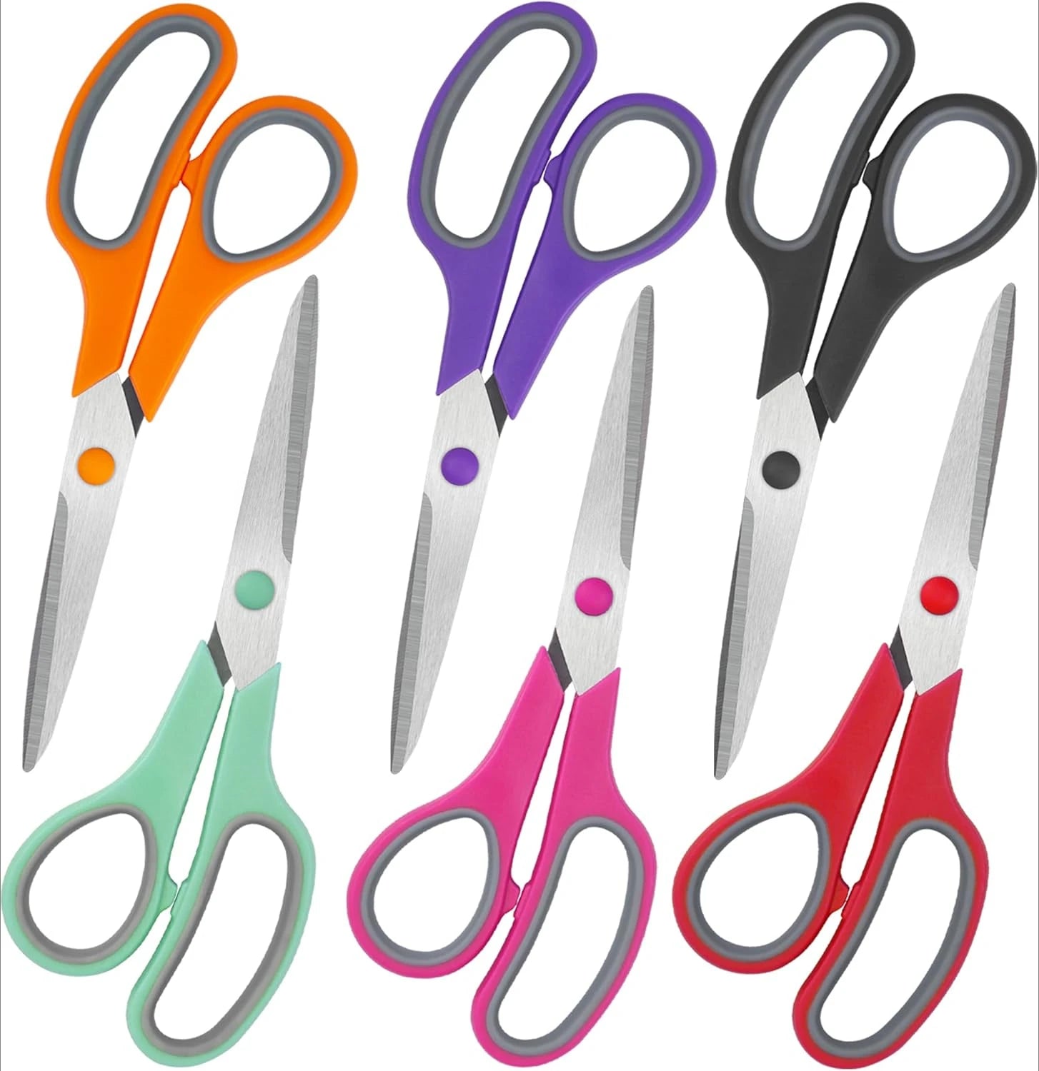 8" All Purpose Comfort-Grip Scissors Set