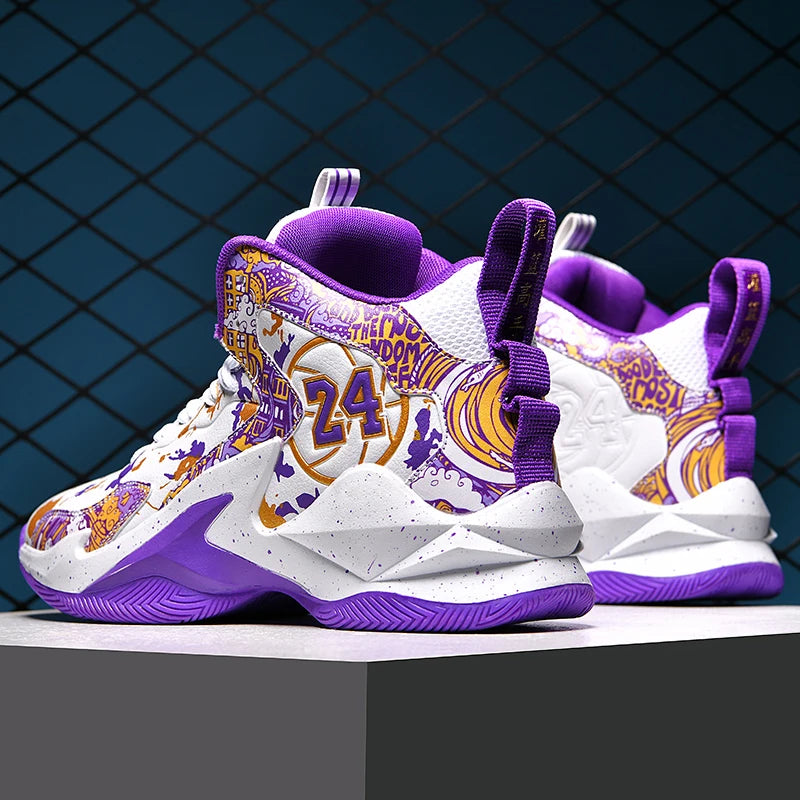 Men's Graffiti Basketball Shoes Non-Slip