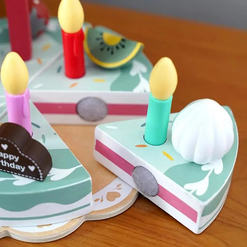 Wooden Sliceable Birthday Cake Toy
