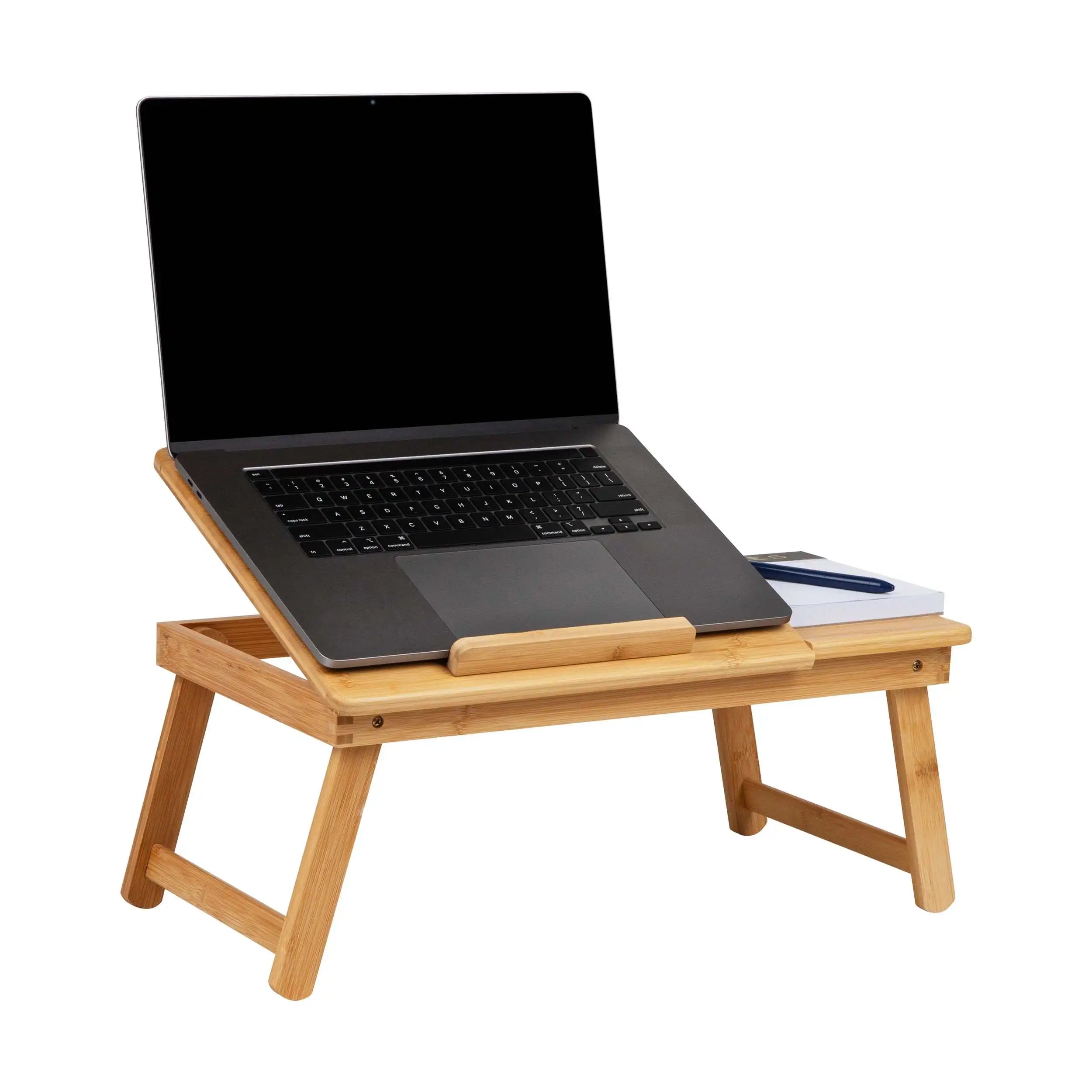 Bamboo Folding Lap Desk Stand Brown
