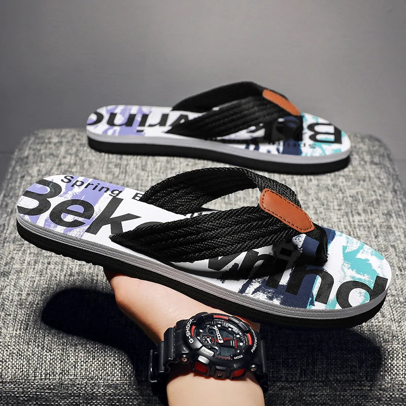 Summer Men Flip Flops Breathable Slides