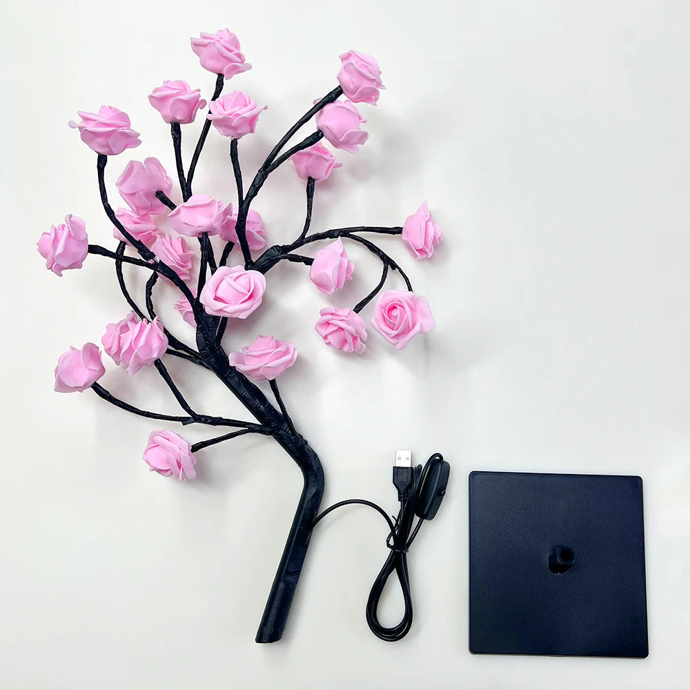 LED Rose Tree Lamp – 24 LEDs USB Light