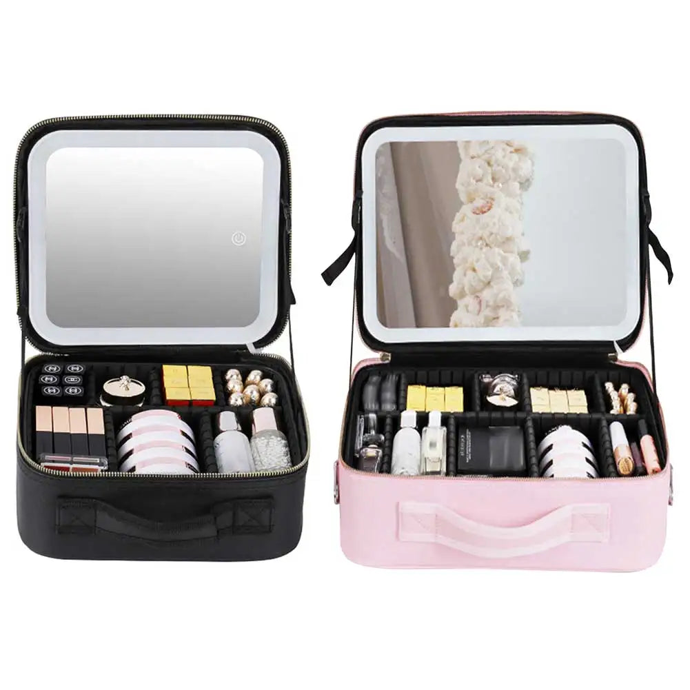 Smart LED Cosmetic Case with Mirror