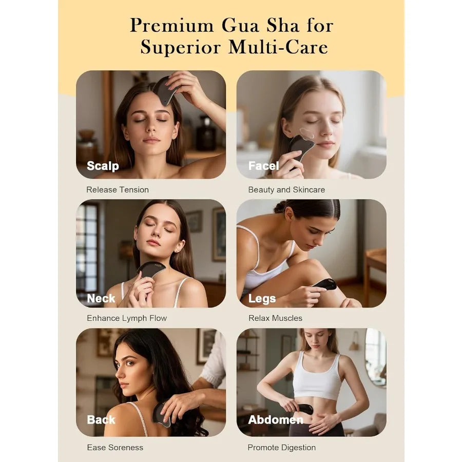 2PCS Yellow Bian Stone Gua Sha Set